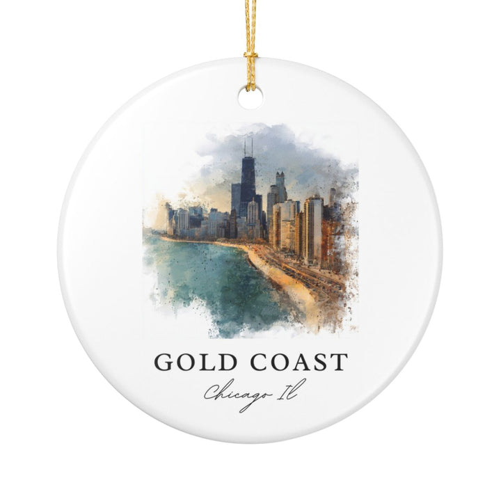 Gold Coast Chicago Ornament: Unique Gold Coast Chicago Souvenir, Gold Coast Chicago Xmas Decor, and Authentic Gold Coast Chicago Gift