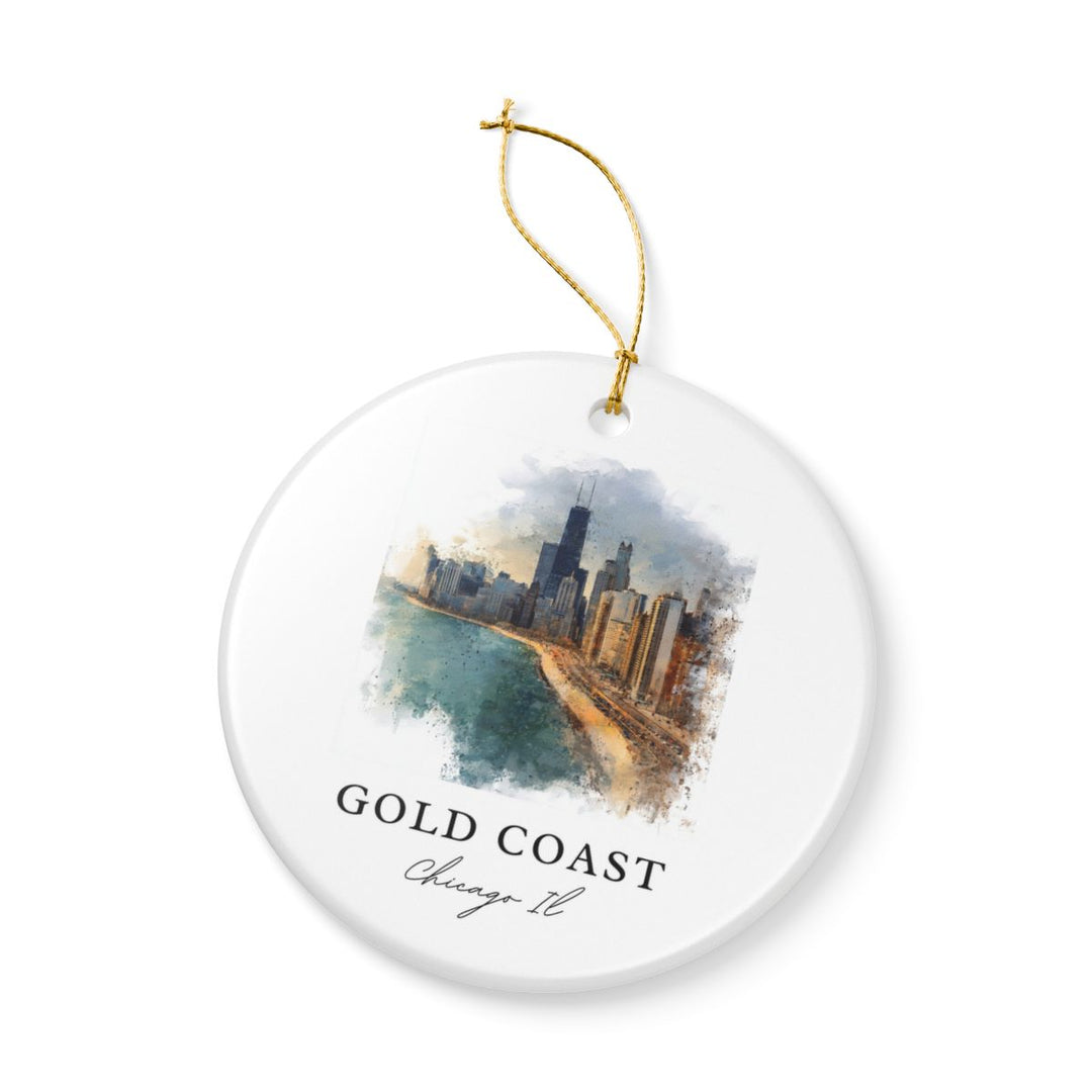 Gold Coast Chicago Ornament: Unique Gold Coast Chicago Souvenir, Gold Coast Chicago Xmas Decor, and Authentic Gold Coast Chicago Gift