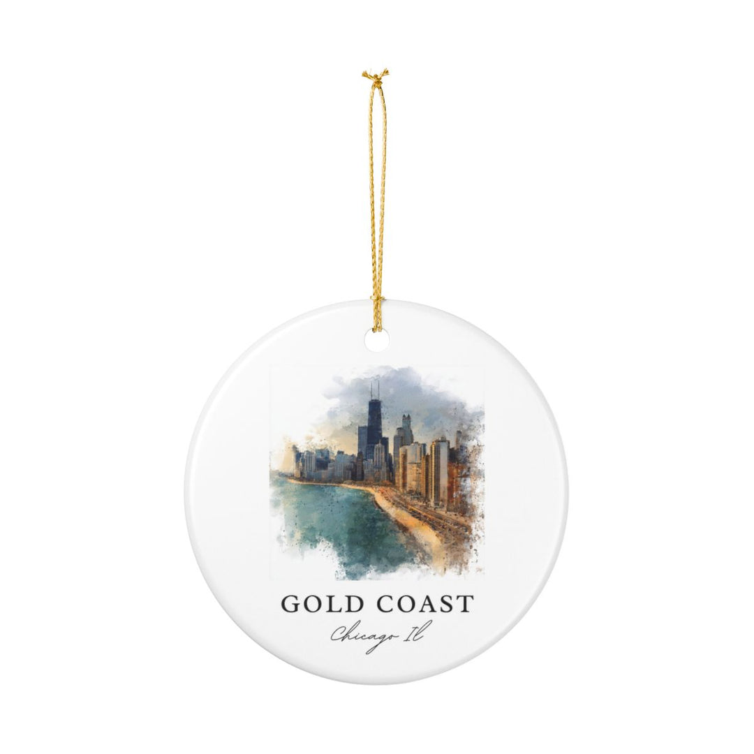 Gold Coast Chicago Ornament: Unique Gold Coast Chicago Souvenir, Gold Coast Chicago Xmas Decor, and Authentic Gold Coast Chicago Gift