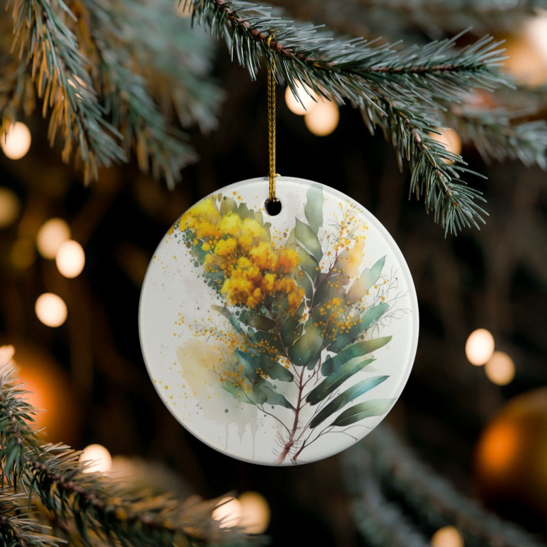 Golden Wattle Australia Ornament: Unique Golden Wattle Souvenir, Golden Wattle Australia Xmas Decor, and Authentic Golden Wattle Gift