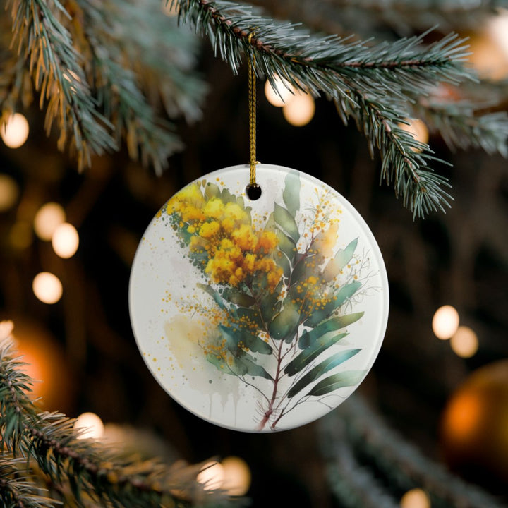 Golden Wattle Australia Ornament: Unique Golden Wattle Souvenir, Golden Wattle Australia Xmas Decor, and Authentic Golden Wattle Gift