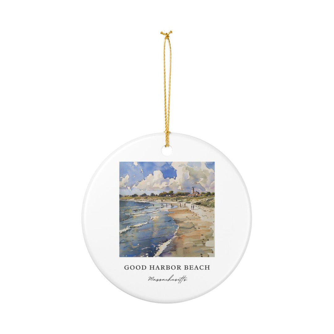 Good Harbor Beach Gloucester Massachusetts USA Ornament: Unique Good Harbor Beach Gloucester Souvenir, Good Harbor Beach Gloucester Massachusetts Xmas Decor, and Authentic Good Harbor Beach Gloucester Gift