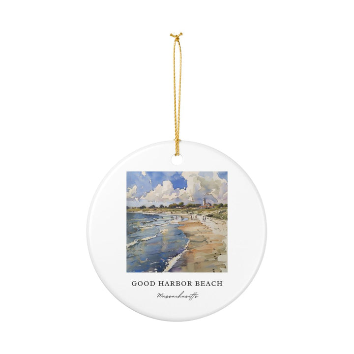 Good Harbor Beach Gloucester Massachusetts USA Ornament: Unique Good Harbor Beach Gloucester Souvenir, Good Harbor Beach Gloucester Massachusetts Xmas Decor, and Authentic Good Harbor Beach Gloucester Gift