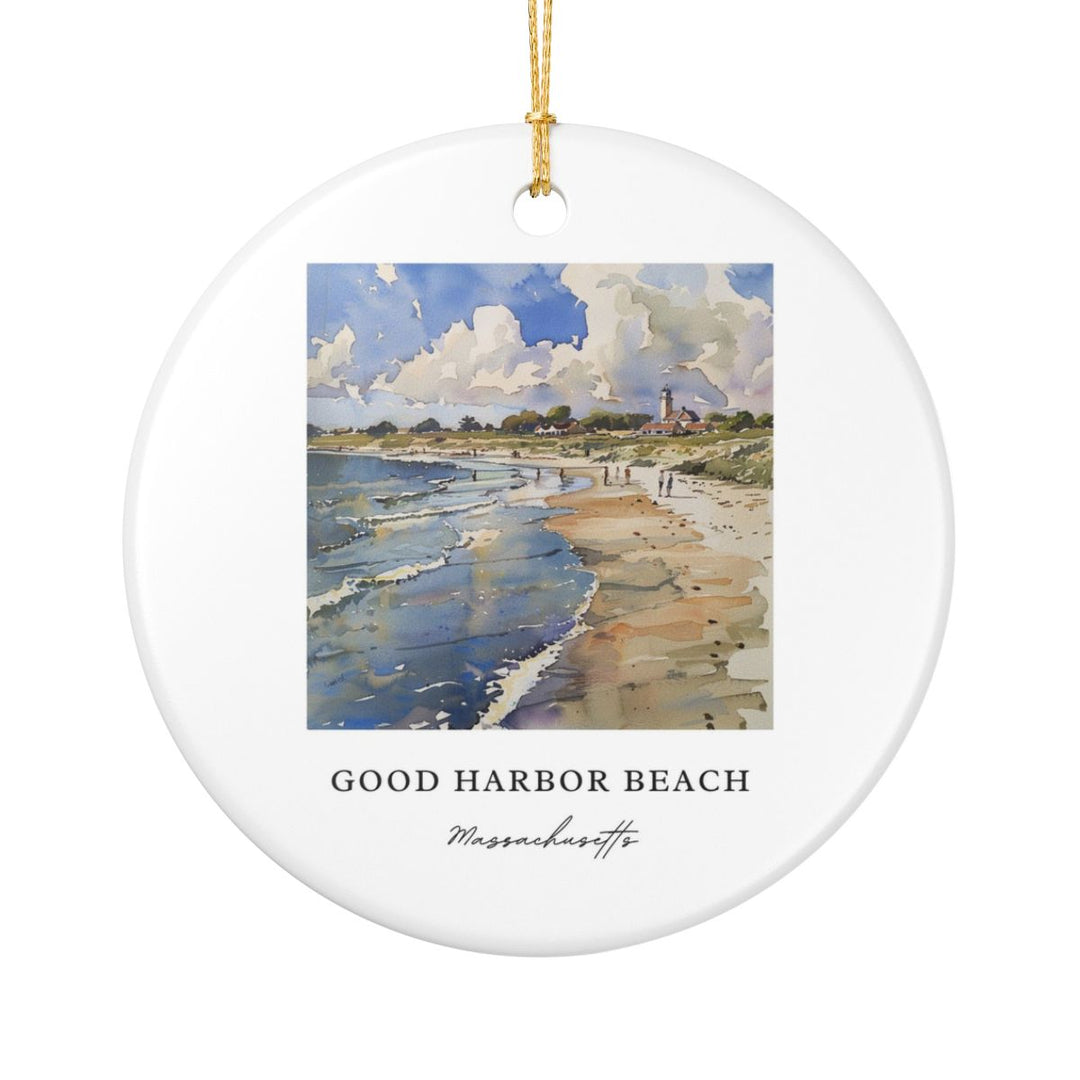Good Harbor Beach Gloucester Massachusetts USA Ornament: Unique Good Harbor Beach Gloucester Souvenir, Good Harbor Beach Gloucester Massachusetts Xmas Decor, and Authentic Good Harbor Beach Gloucester Gift
