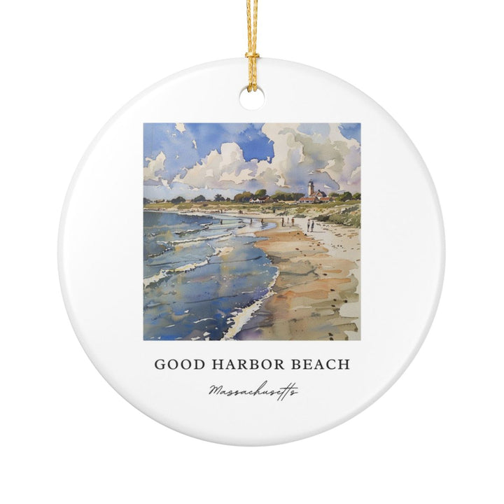 Good Harbor Beach Gloucester Massachusetts USA Ornament: Unique Good Harbor Beach Gloucester Souvenir, Good Harbor Beach Gloucester Massachusetts Xmas Decor, and Authentic Good Harbor Beach Gloucester Gift