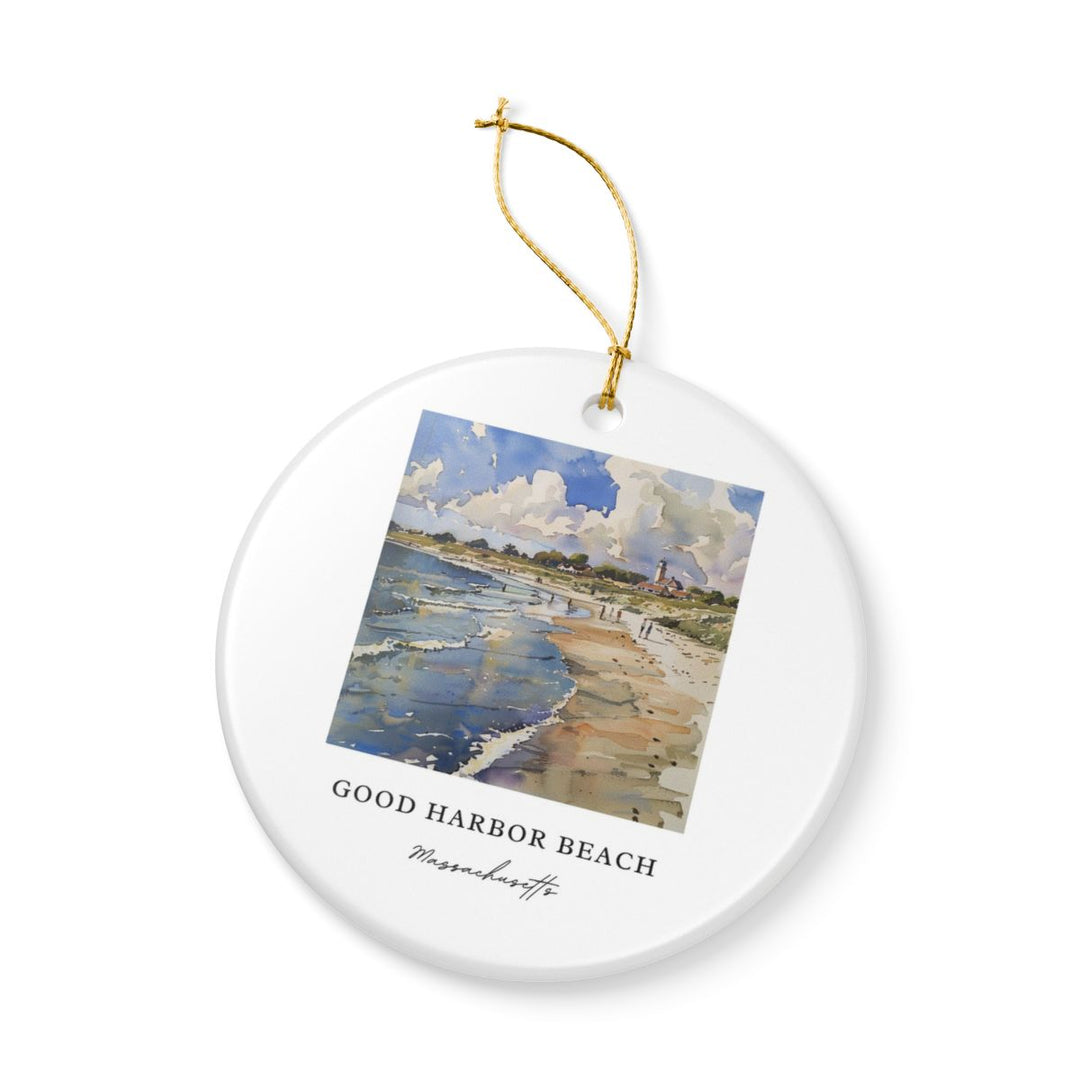 Good Harbor Beach Gloucester Massachusetts USA Ornament: Unique Good Harbor Beach Gloucester Souvenir, Good Harbor Beach Gloucester Massachusetts Xmas Decor, and Authentic Good Harbor Beach Gloucester Gift