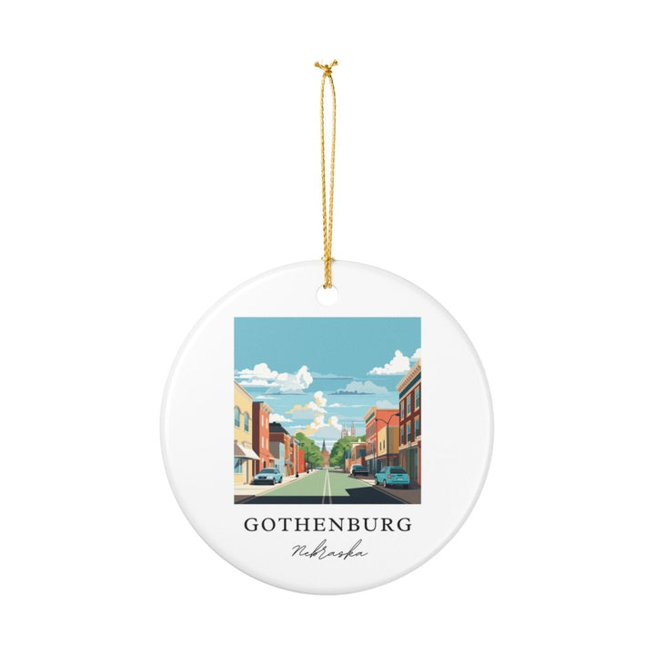 Gothenburg Nebraska USA Ornament: Unique Gothenburg Souvenir, Gothenburg Nebraska Xmas Decor, and Authentic Gothenburg Gift