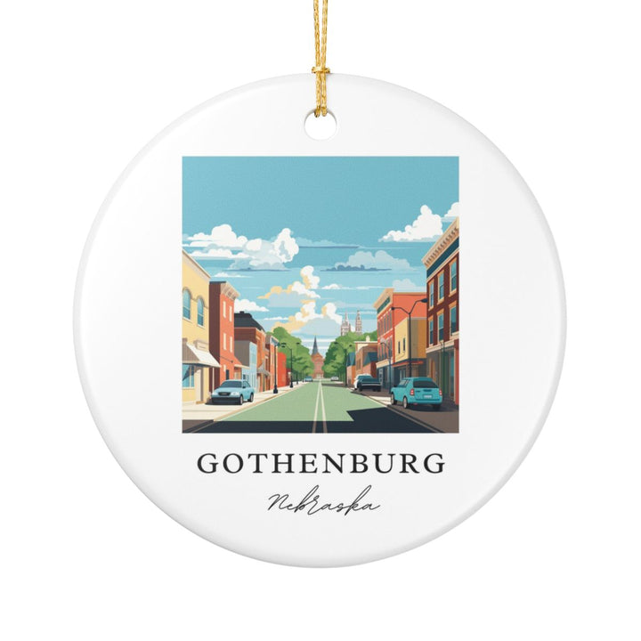 Gothenburg Nebraska USA Ornament: Unique Gothenburg Souvenir, Gothenburg Nebraska Xmas Decor, and Authentic Gothenburg Gift