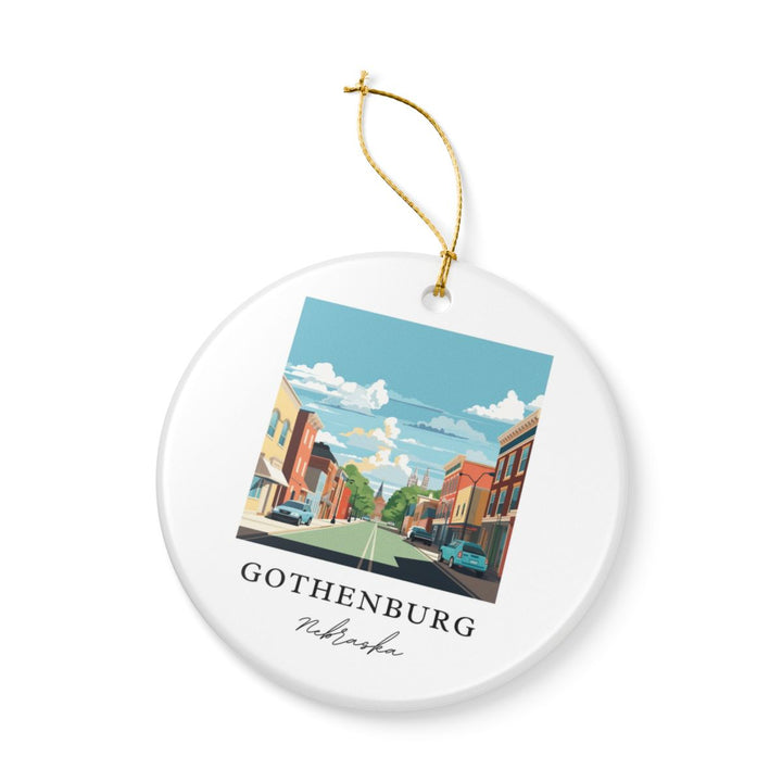 Gothenburg Nebraska USA Ornament: Unique Gothenburg Souvenir, Gothenburg Nebraska Xmas Decor, and Authentic Gothenburg Gift