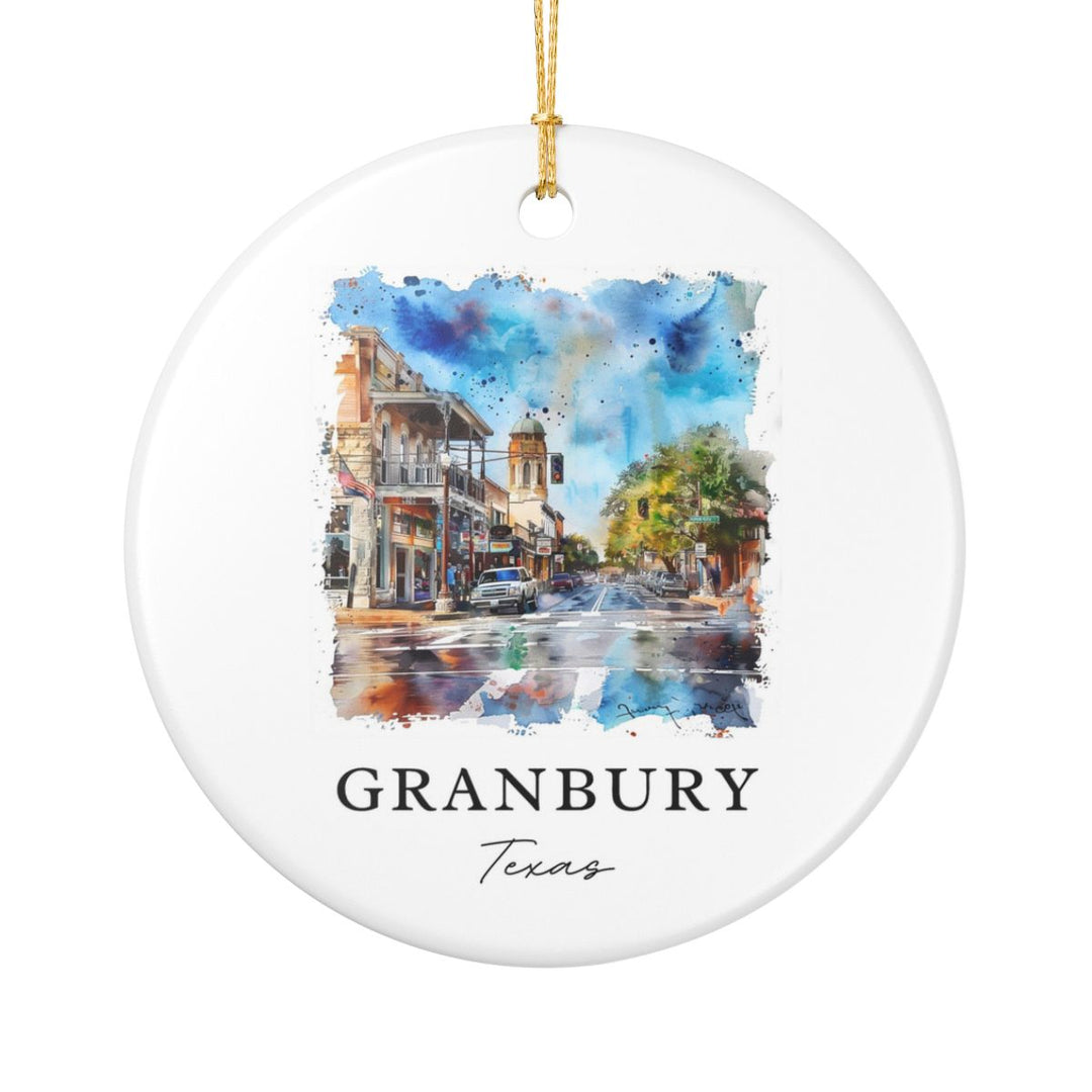 Granbury TX Ornament: Unique Granbury Souvenir, Granbury Texas Xmas Decor, and Authentic Granbury Gift