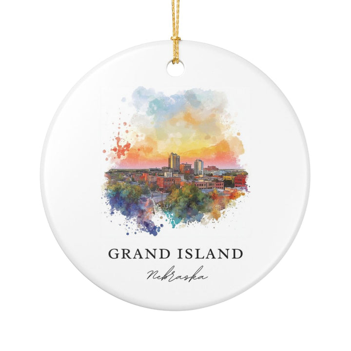 Grand Island Nebraska USA Ornament: Unique Grand Island Souvenir, Grand Island Nebraska Xmas Decor, and Authentic Grand Island Gift