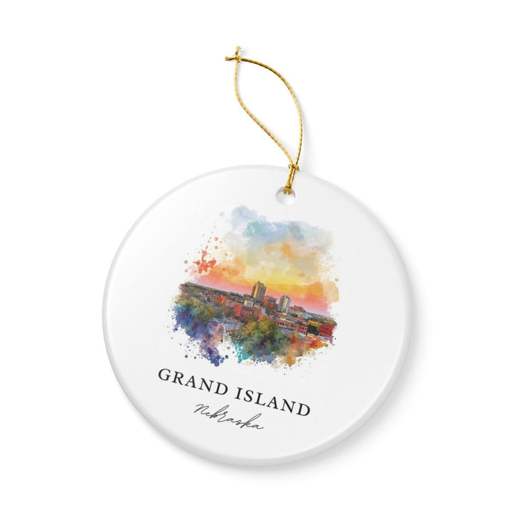 Grand Island Nebraska USA Ornament: Unique Grand Island Souvenir, Grand Island Nebraska Xmas Decor, and Authentic Grand Island Gift
