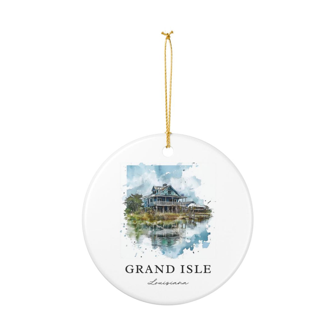 Grand Isle Louisiana Ornament: Unique Grand Isle Louisiana Souvenir, Grand Isle Louisiana Xmas Decor, and Authentic Grand Isle Louisiana Gift