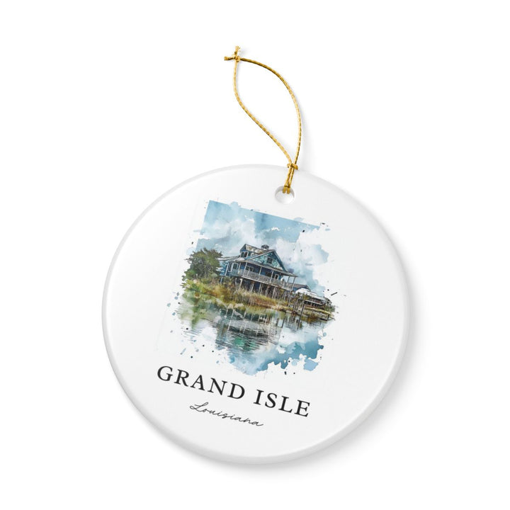 Grand Isle Louisiana Ornament: Unique Grand Isle Louisiana Souvenir, Grand Isle Louisiana Xmas Decor, and Authentic Grand Isle Louisiana Gift