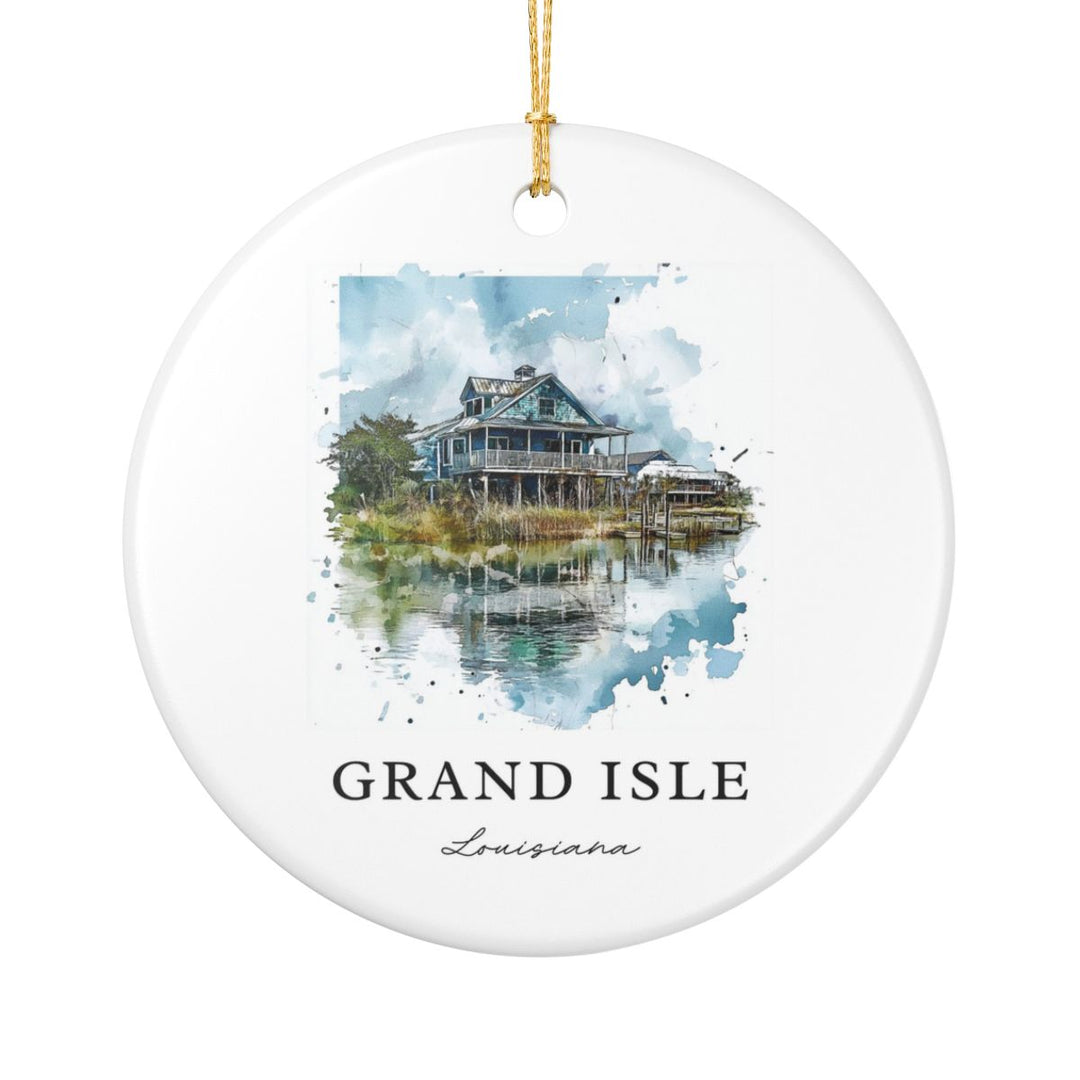 Grand Isle Louisiana Ornament: Unique Grand Isle Louisiana Souvenir, Grand Isle Louisiana Xmas Decor, and Authentic Grand Isle Louisiana Gift