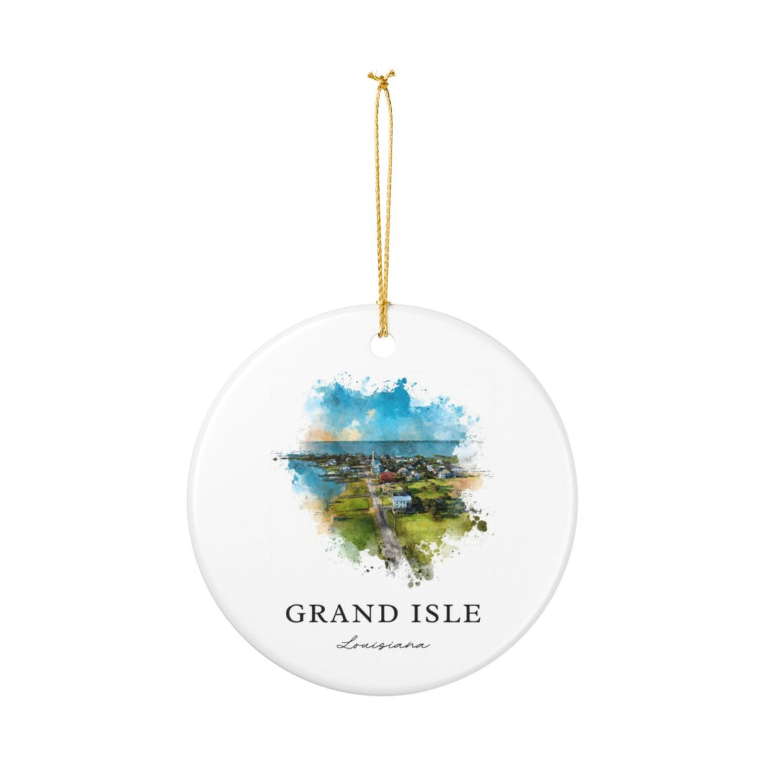 Grand Isle Louisiana Ornament: Unique Grand Isle Souvenir, Grand Isle Louisiana Xmas Decor, and Authentic Grand Isle Gift