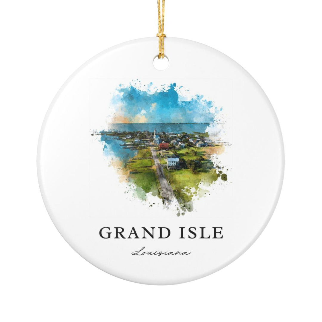 Grand Isle Louisiana Ornament: Unique Grand Isle Souvenir, Grand Isle Louisiana Xmas Decor, and Authentic Grand Isle Gift