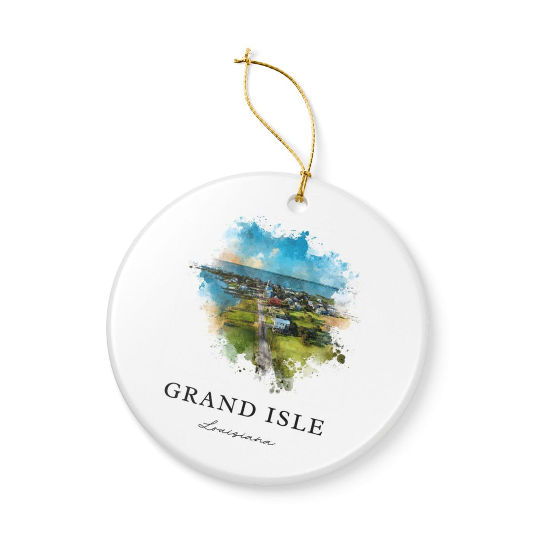 Grand Isle Louisiana Ornament: Unique Grand Isle Souvenir, Grand Isle Louisiana Xmas Decor, and Authentic Grand Isle Gift