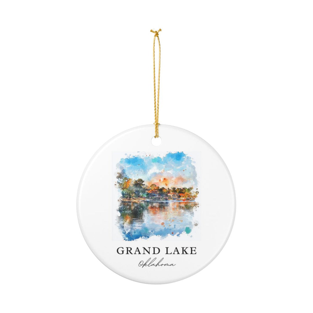 Grand Lake Oklahoma USA Ornament: Unique Grand Lake Souvenir, Grand Lake Oklahoma Xmas Decor, and Authentic Grand Lake Gift