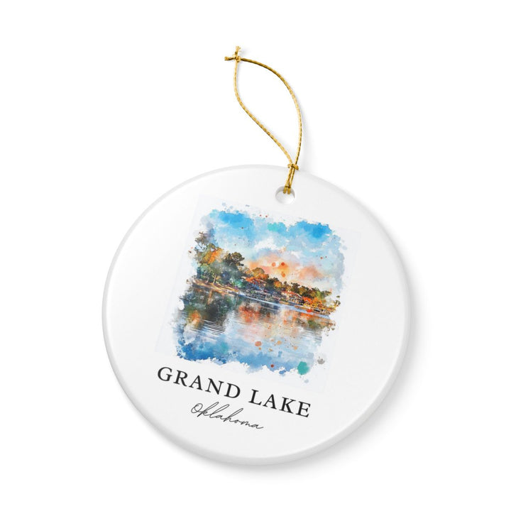 Grand Lake Oklahoma USA Ornament: Unique Grand Lake Souvenir, Grand Lake Oklahoma Xmas Decor, and Authentic Grand Lake Gift