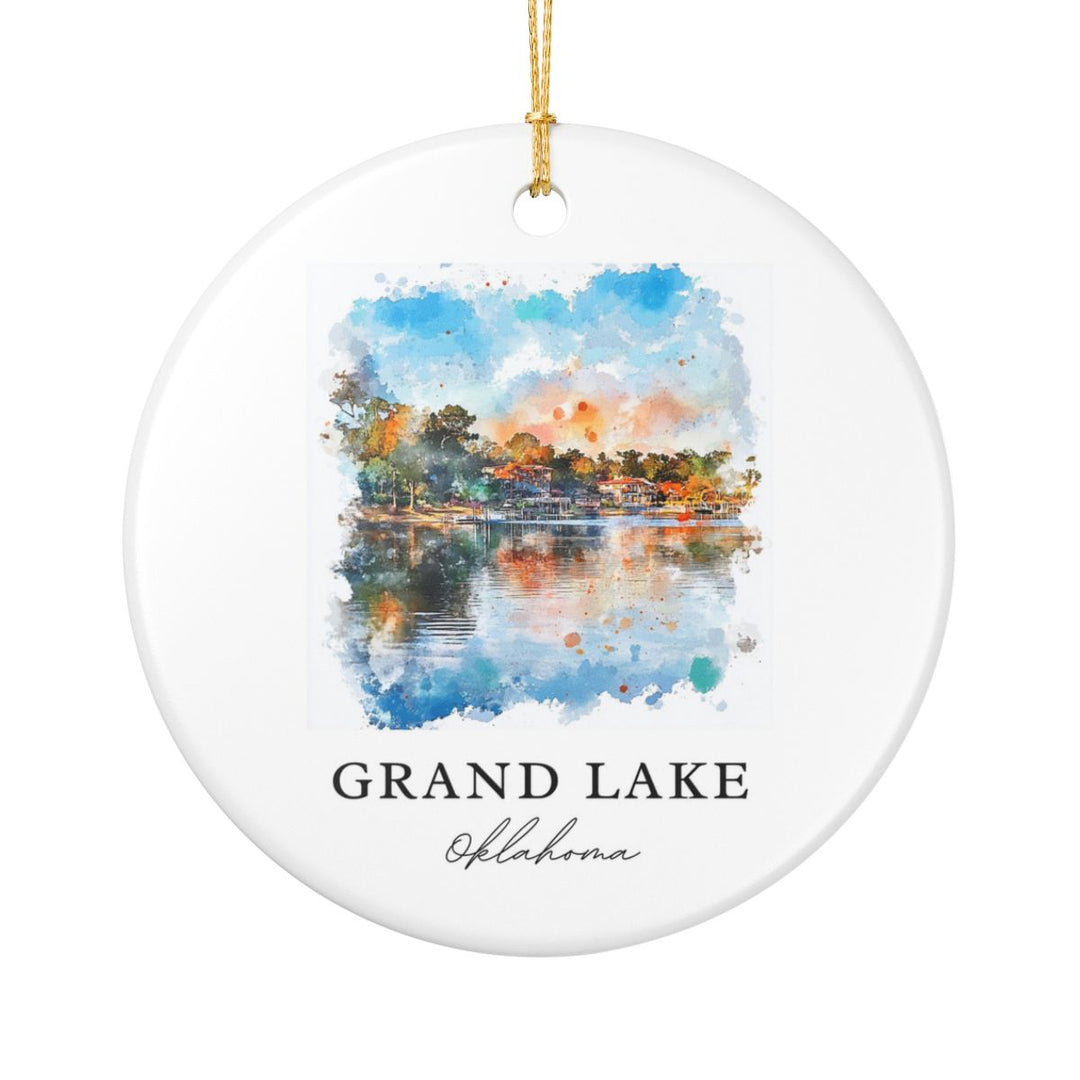 Grand Lake Oklahoma USA Ornament: Unique Grand Lake Souvenir, Grand Lake Oklahoma Xmas Decor, and Authentic Grand Lake Gift