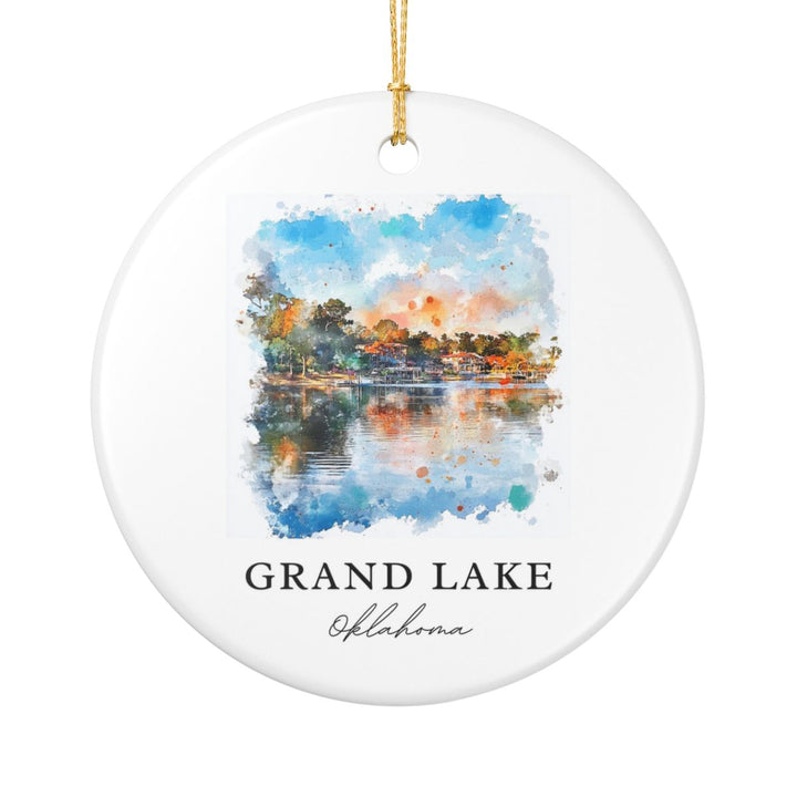 Grand Lake Oklahoma USA Ornament: Unique Grand Lake Souvenir, Grand Lake Oklahoma Xmas Decor, and Authentic Grand Lake Gift