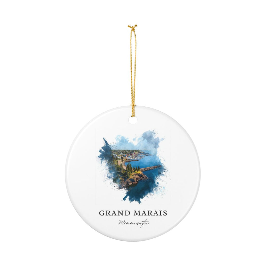 Grand Marais Minnesota Ornament: Unique Grand Marais Souvenir, Grand Marais Minnesota Xmas Decor, and Authentic Grand Marais Gift
