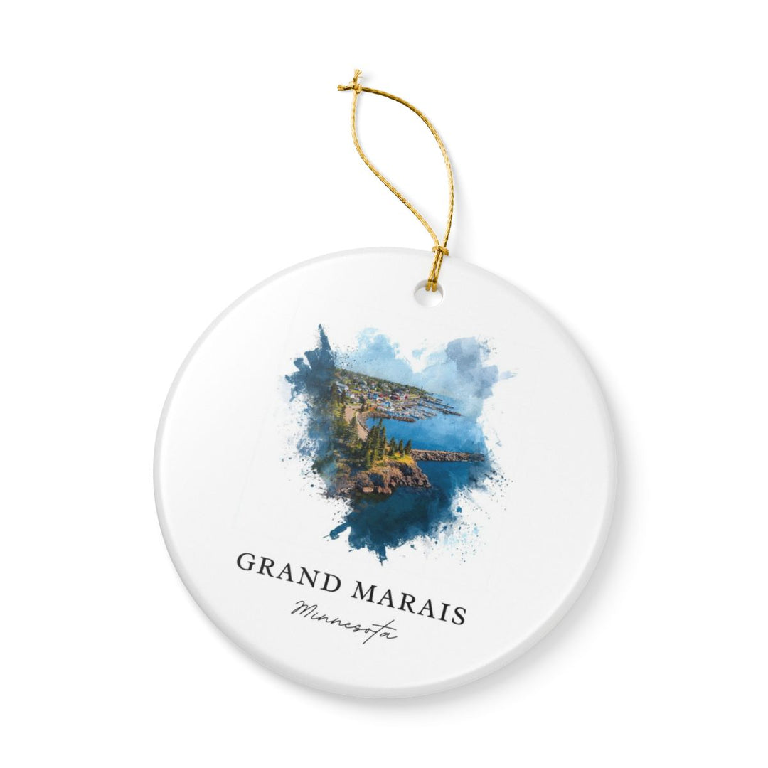 Grand Marais Minnesota Ornament: Unique Grand Marais Souvenir, Grand Marais Minnesota Xmas Decor, and Authentic Grand Marais Gift