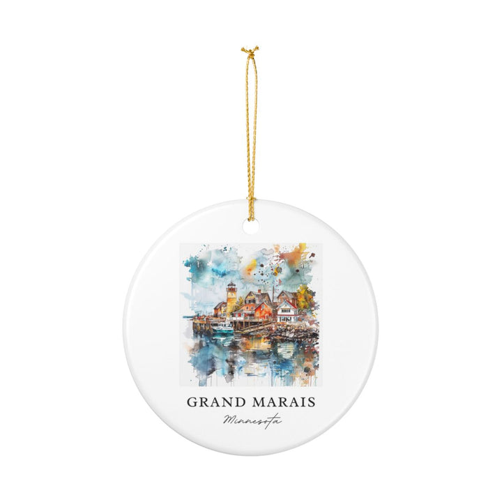 Grand Marais MN Ornament: Unique Grand Marais Souvenir, Grand Marais Minnesota Xmas Decor, and Authentic Grand Marais Gift