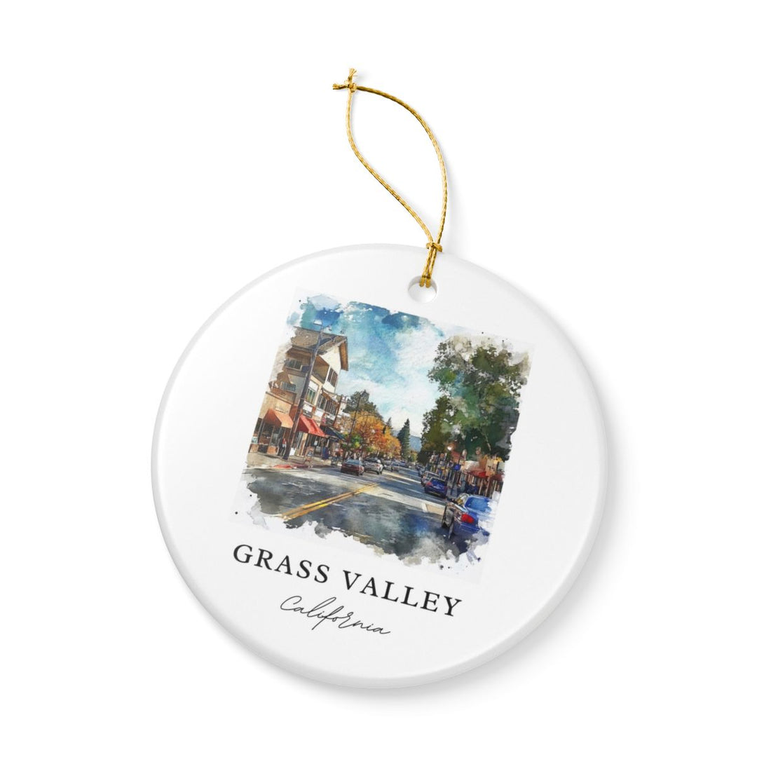 Grass Valley California USA Ornament: Unique Grass Valley Souvenir, Grass Valley California Xmas Decor, and Authentic Grass Valley Gift
