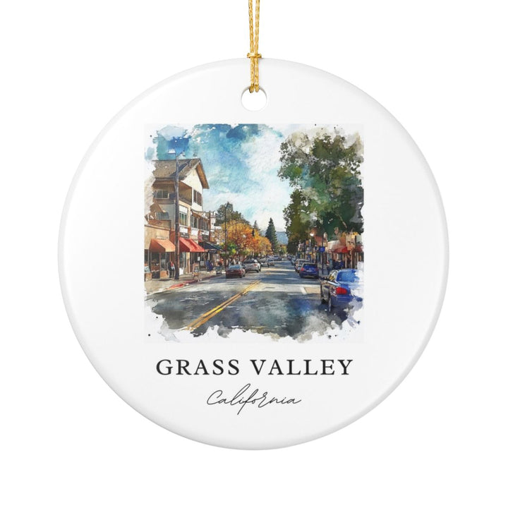 Grass Valley California USA Ornament: Unique Grass Valley Souvenir, Grass Valley California Xmas Decor, and Authentic Grass Valley Gift