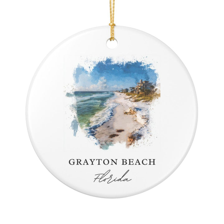 Grayton Beach Florida Ornament: Unique Grayton Beach Souvenir, Grayton Beach Florida Xmas Decor, and Authentic Grayton Beach Gift