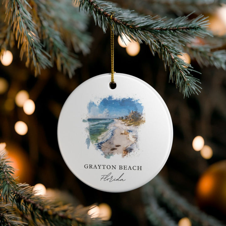 Grayton Beach Florida Ornament: Unique Grayton Beach Souvenir, Grayton Beach Florida Xmas Decor, and Authentic Grayton Beach Gift