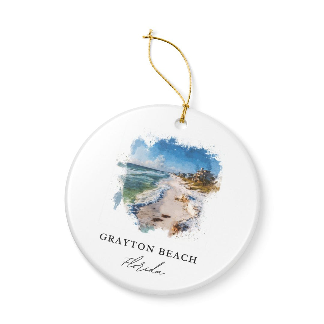 Grayton Beach Florida Ornament: Unique Grayton Beach Souvenir, Grayton Beach Florida Xmas Decor, and Authentic Grayton Beach Gift