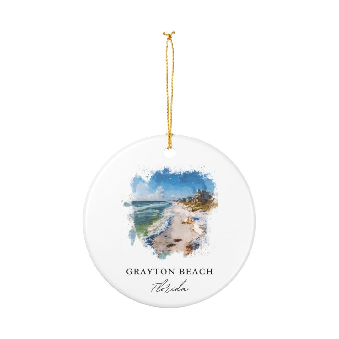 Grayton Beach Florida Ornament: Unique Grayton Beach Souvenir, Grayton Beach Florida Xmas Decor, and Authentic Grayton Beach Gift
