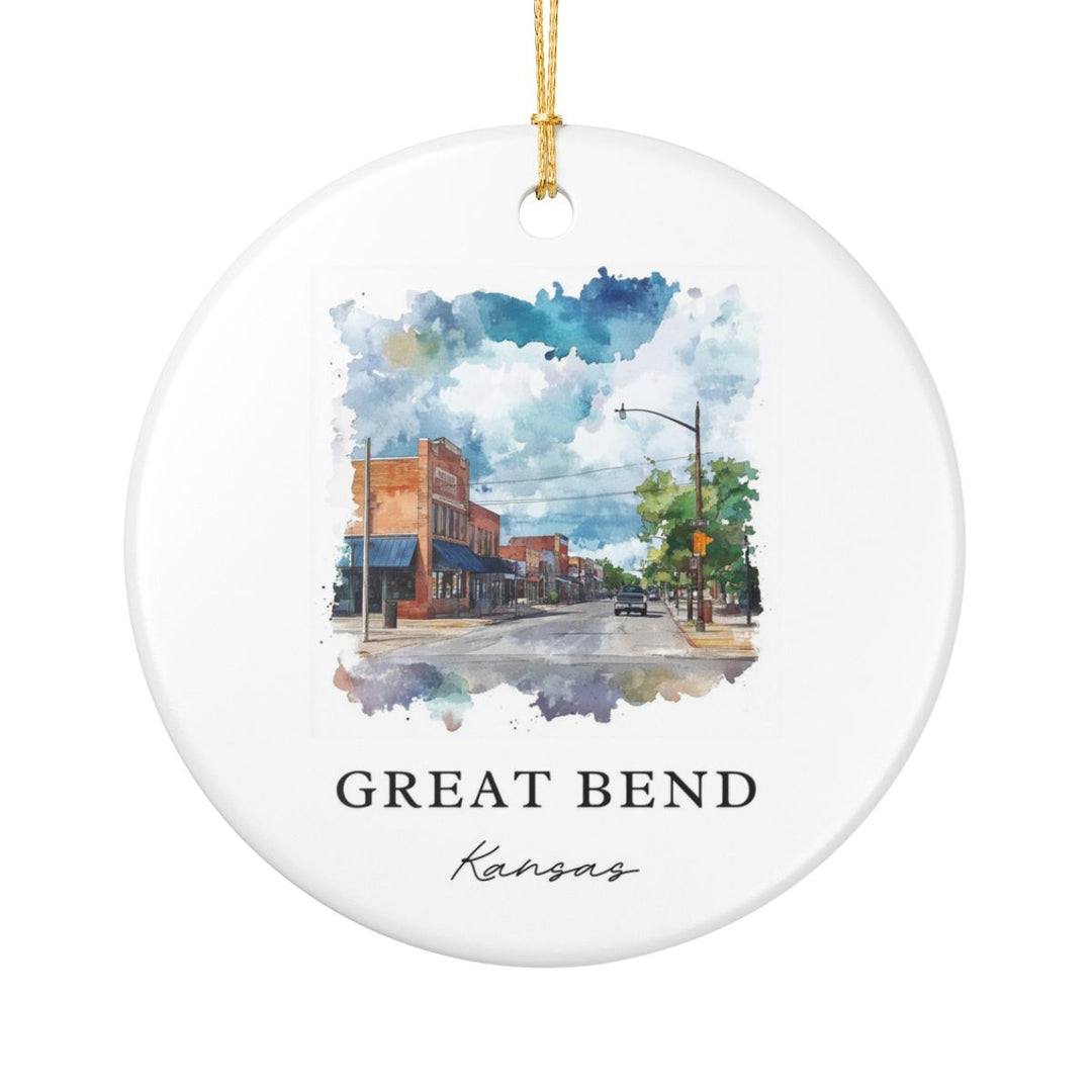 Great Bend Kansas USA Ornament: Unique Great Bend Souvenir, Great Bend Kansas Xmas Decor, and Authentic Great Bend Gift
