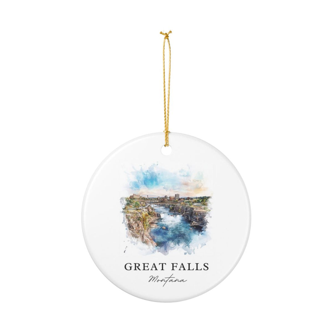 Great Falls Montana Ornament: Unique Great Falls Souvenir, Great Falls Montana Xmas Decor, and Authentic Great Falls Gift