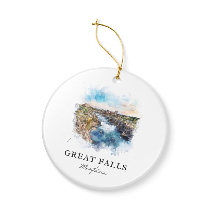 Great Falls Montana Ornament: Unique Great Falls Souvenir, Great Falls Montana Xmas Decor, and Authentic Great Falls Gift