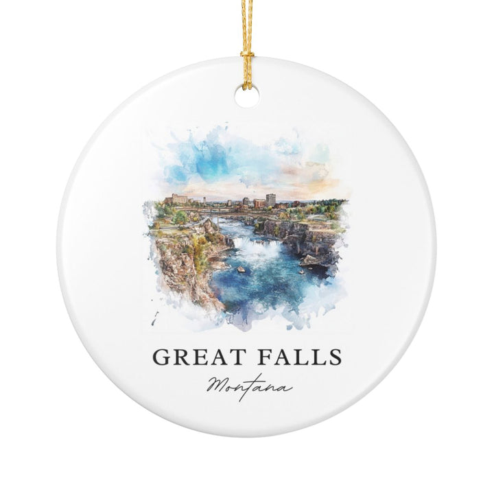 Great Falls Montana Ornament: Unique Great Falls Souvenir, Great Falls Montana Xmas Decor, and Authentic Great Falls Gift