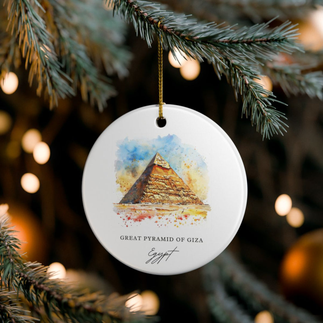 Great Pyramid of Giza Egypt Ornament: Unique Great Pyramid of Giza Souvenir, Great Pyramid of Giza Egypt Xmas Decor, and Authentic Great Pyramid of Giza Gift