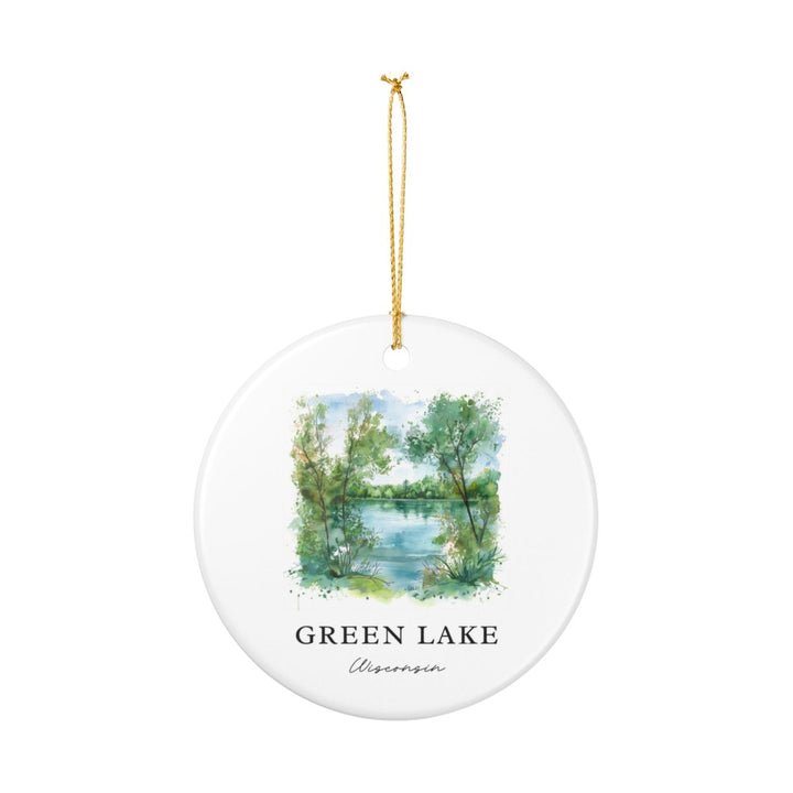 Green Lake Wisconsin USA Ornament: Unique Green Lake Souvenir, Green Lake Wisconsin Xmas Decor, and Authentic Green Lake Gift