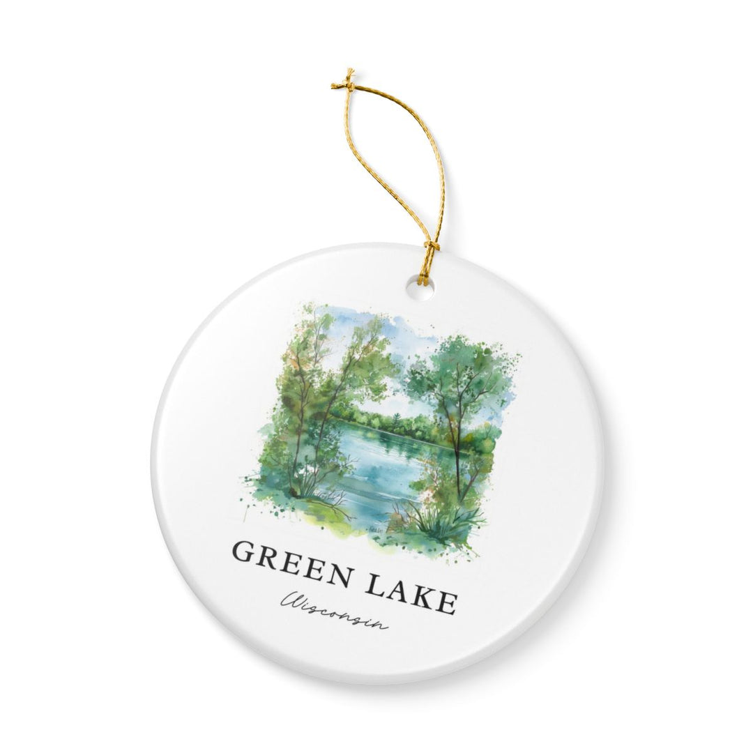 Green Lake Wisconsin USA Ornament: Unique Green Lake Souvenir, Green Lake Wisconsin Xmas Decor, and Authentic Green Lake Gift