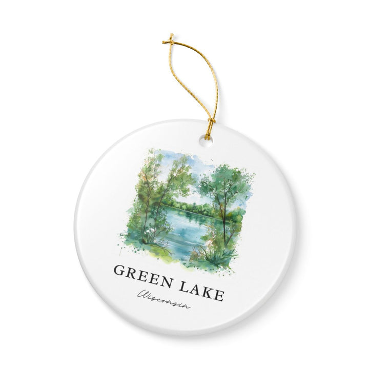Green Lake Wisconsin USA Ornament: Unique Green Lake Souvenir, Green Lake Wisconsin Xmas Decor, and Authentic Green Lake Gift