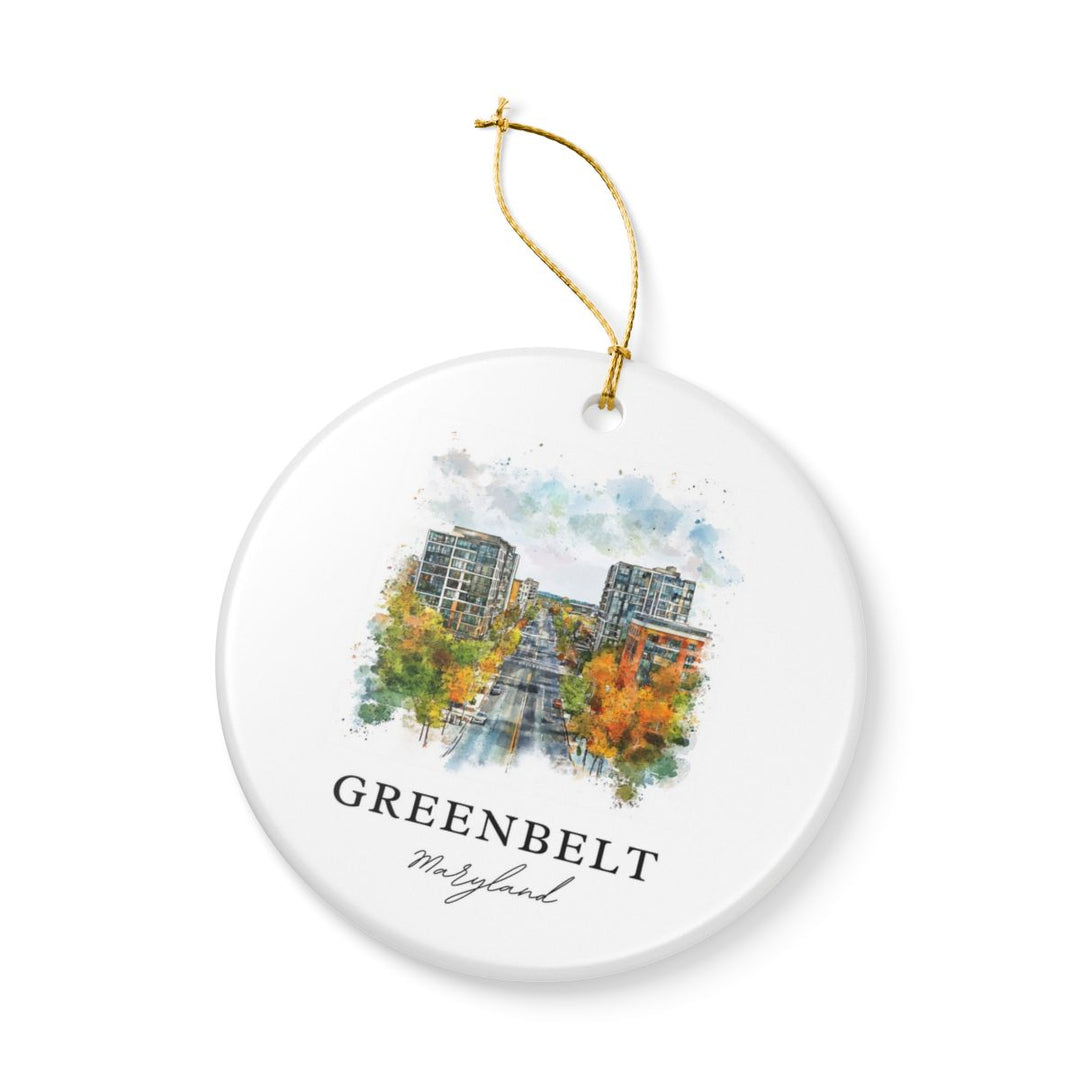 Greenbelt Maryland USA Ornament: Unique Greenbelt Souvenir, Greenbelt Maryland Xmas Decor, and Authentic Greenbelt Gift