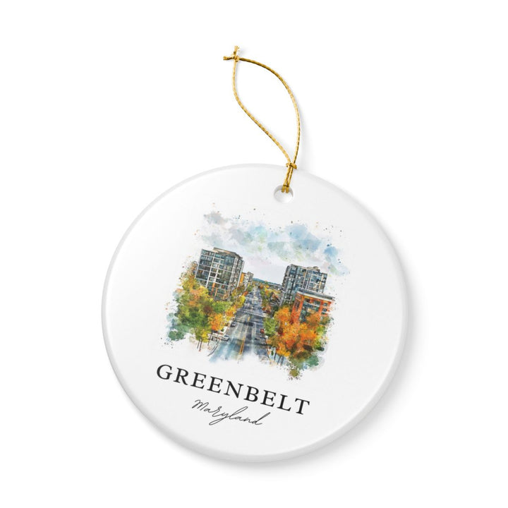 Greenbelt Maryland USA Ornament: Unique Greenbelt Souvenir, Greenbelt Maryland Xmas Decor, and Authentic Greenbelt Gift