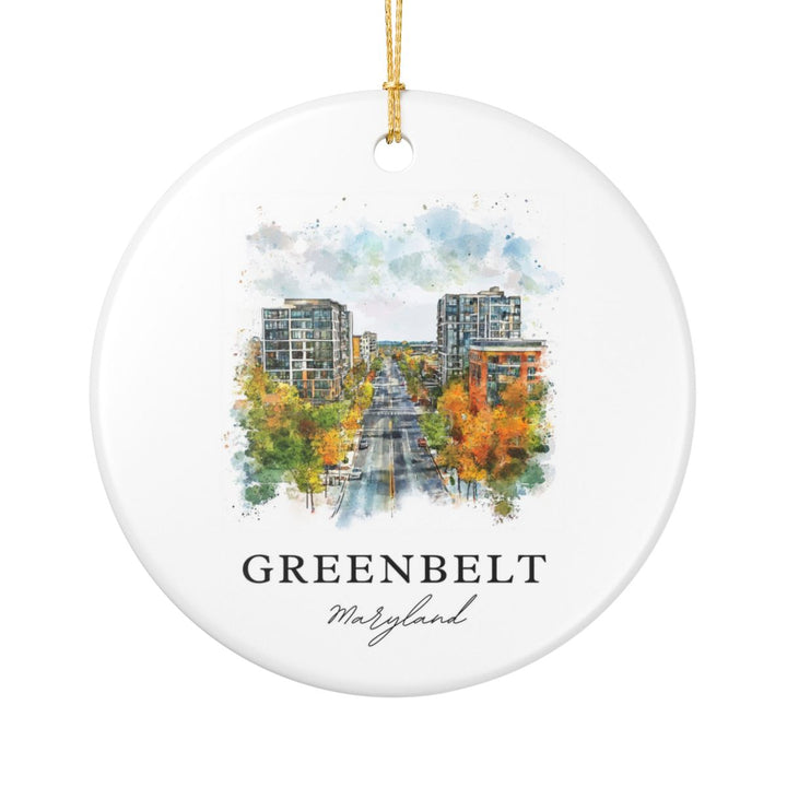 Greenbelt Maryland USA Ornament: Unique Greenbelt Souvenir, Greenbelt Maryland Xmas Decor, and Authentic Greenbelt Gift
