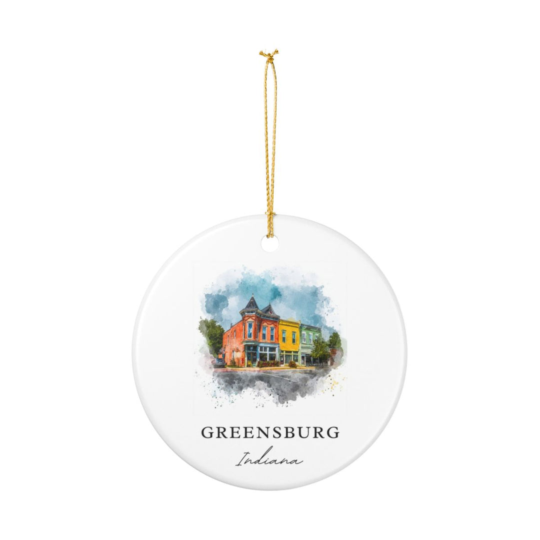 Greensburg Indiana Ornament: Unique Greensburg Souvenir, Greensburg Indiana Xmas Decor, and Authentic Greensburg Gift