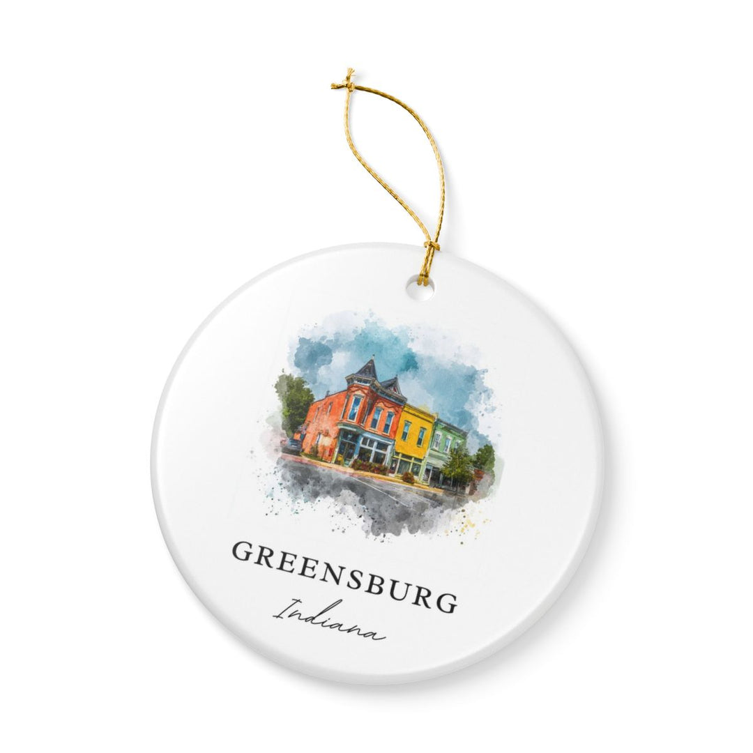 Greensburg Indiana Ornament: Unique Greensburg Souvenir, Greensburg Indiana Xmas Decor, and Authentic Greensburg Gift