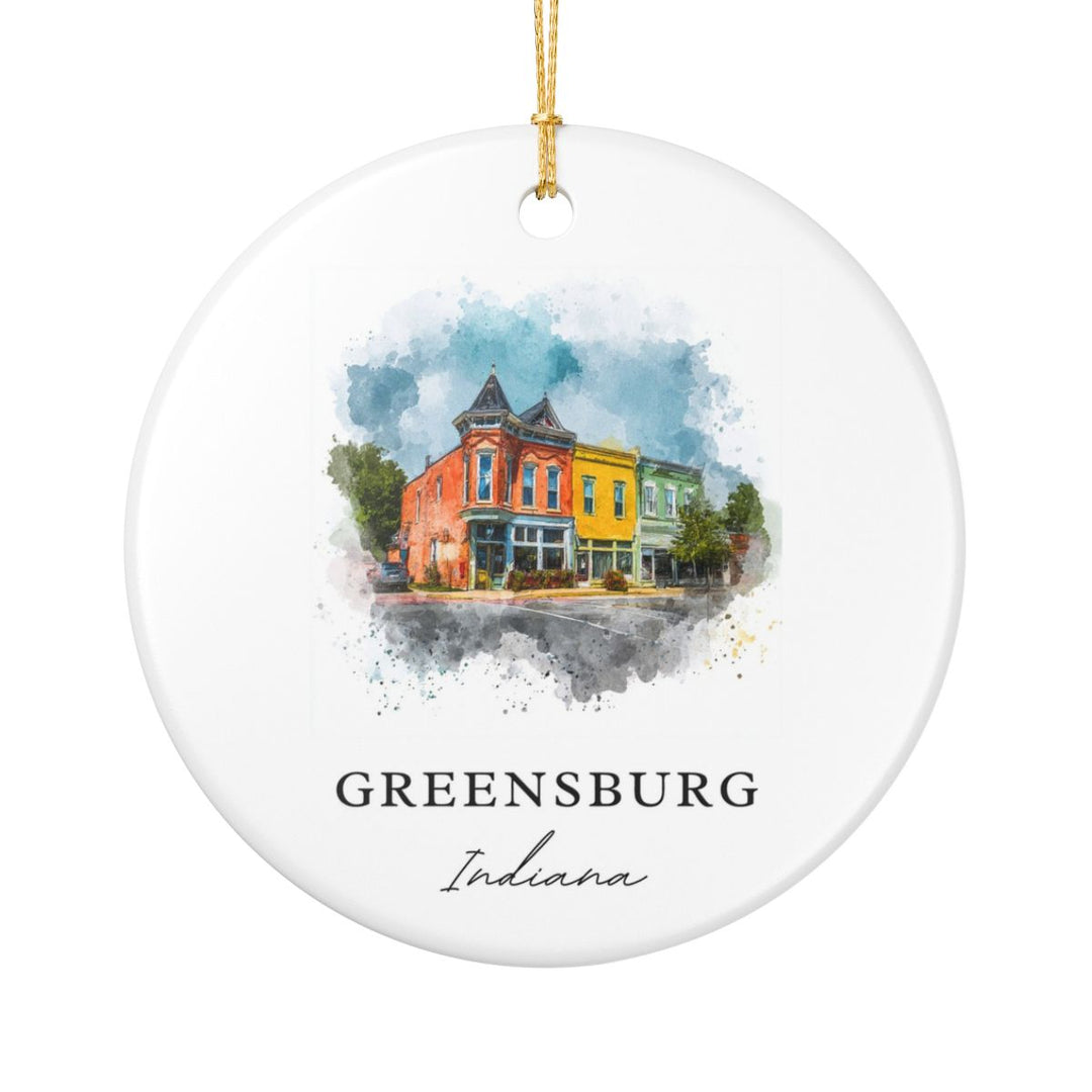 Greensburg Indiana Ornament: Unique Greensburg Souvenir, Greensburg Indiana Xmas Decor, and Authentic Greensburg Gift