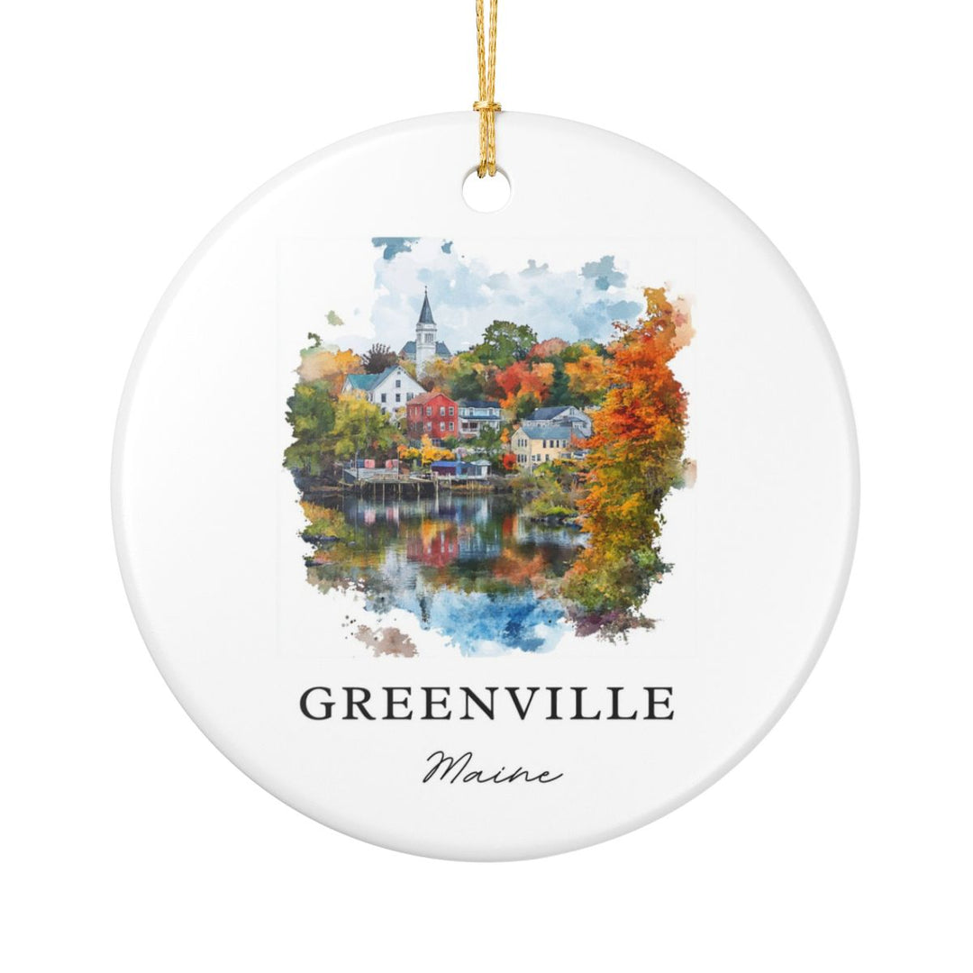 Greenville Maine USA Ornament: Unique Greenville Souvenir, Greenville Maine Xmas Decor, and Authentic Greenville Gift